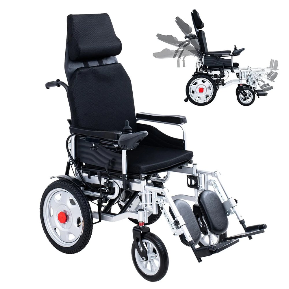Silla de Ruedas Eléctrica 4 en 1 Reclinable con Elevapiernas vista 1