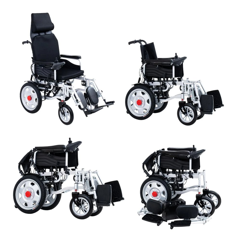 Silla de Ruedas Eléctrica 4 en 1 Reclinable con Elevapiernas vista 2