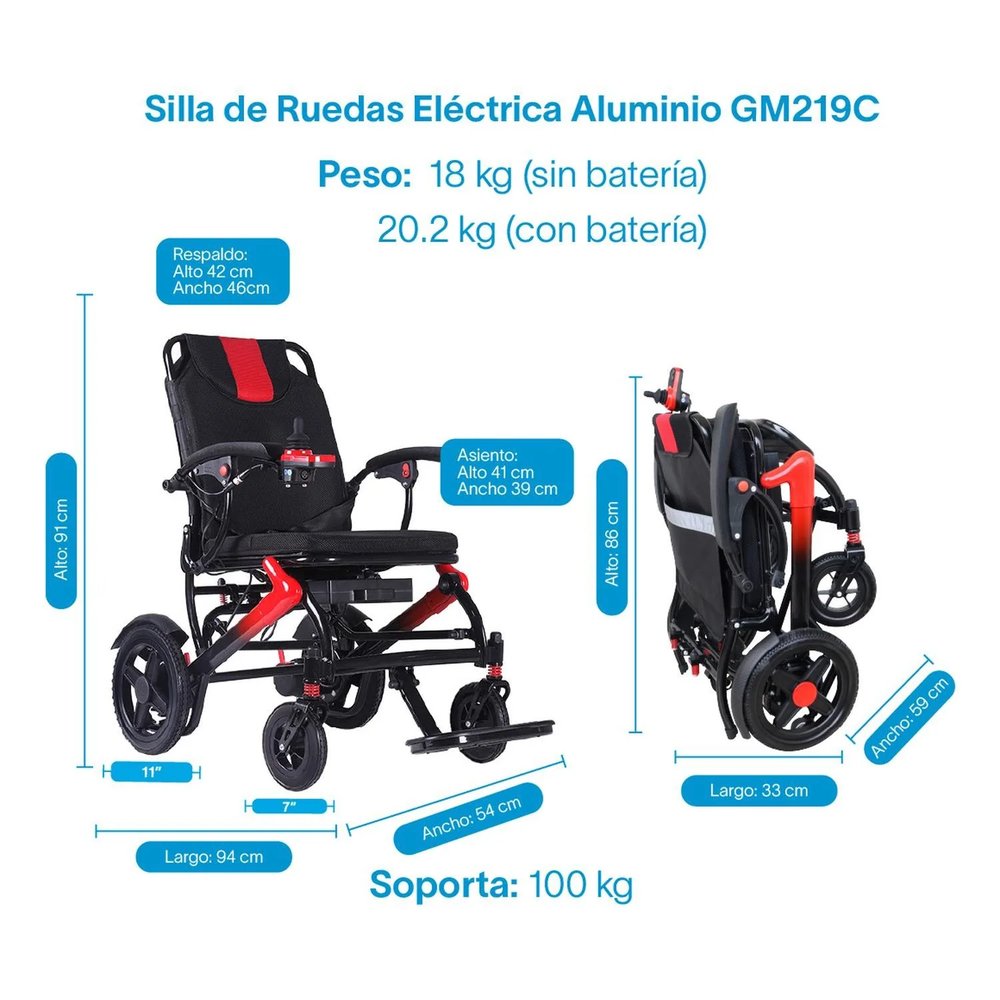 Silla de Ruedas Eléctrica de Aluminio Ligero 18 kg vista 4