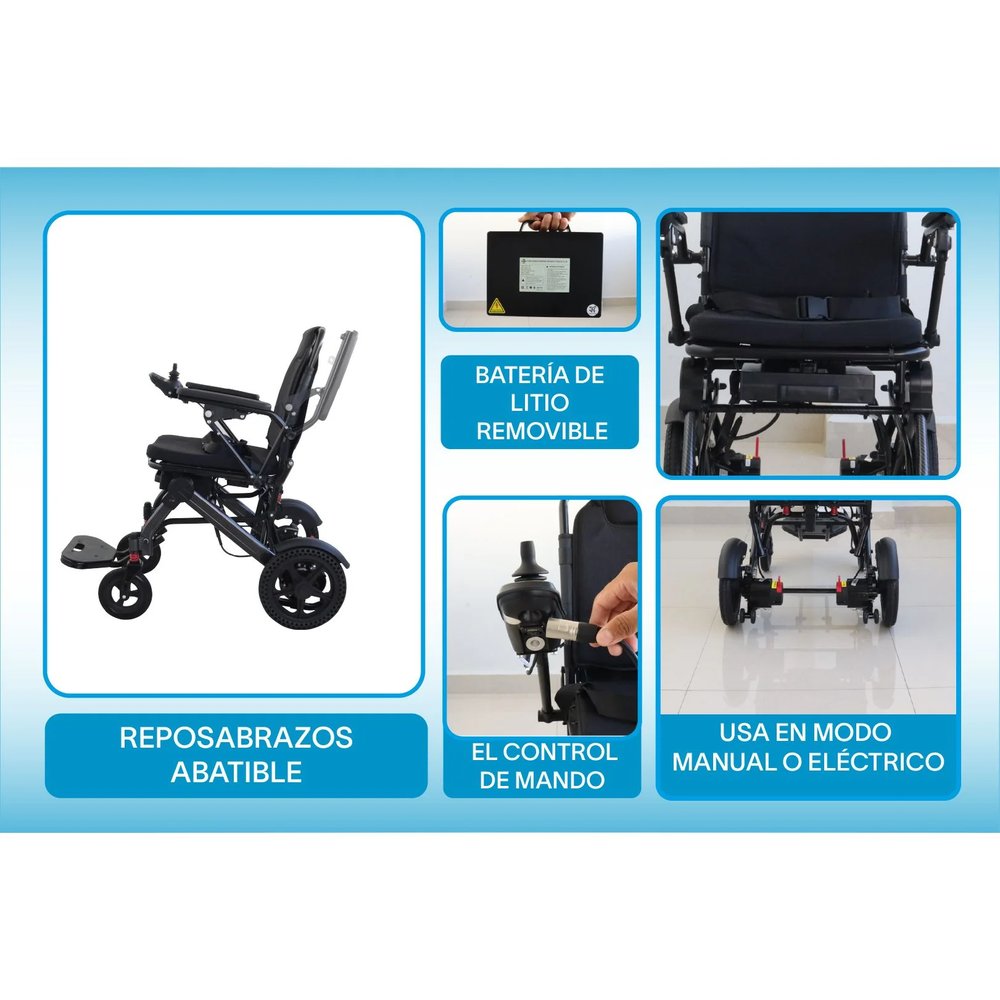 Silla de Ruedas Eléctrica Plegable de Litio Todoterreno vista 5