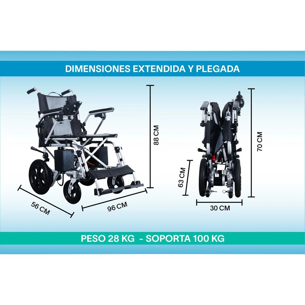 Silla de Ruedas Eléctrica de Acero 28 kg vista 3