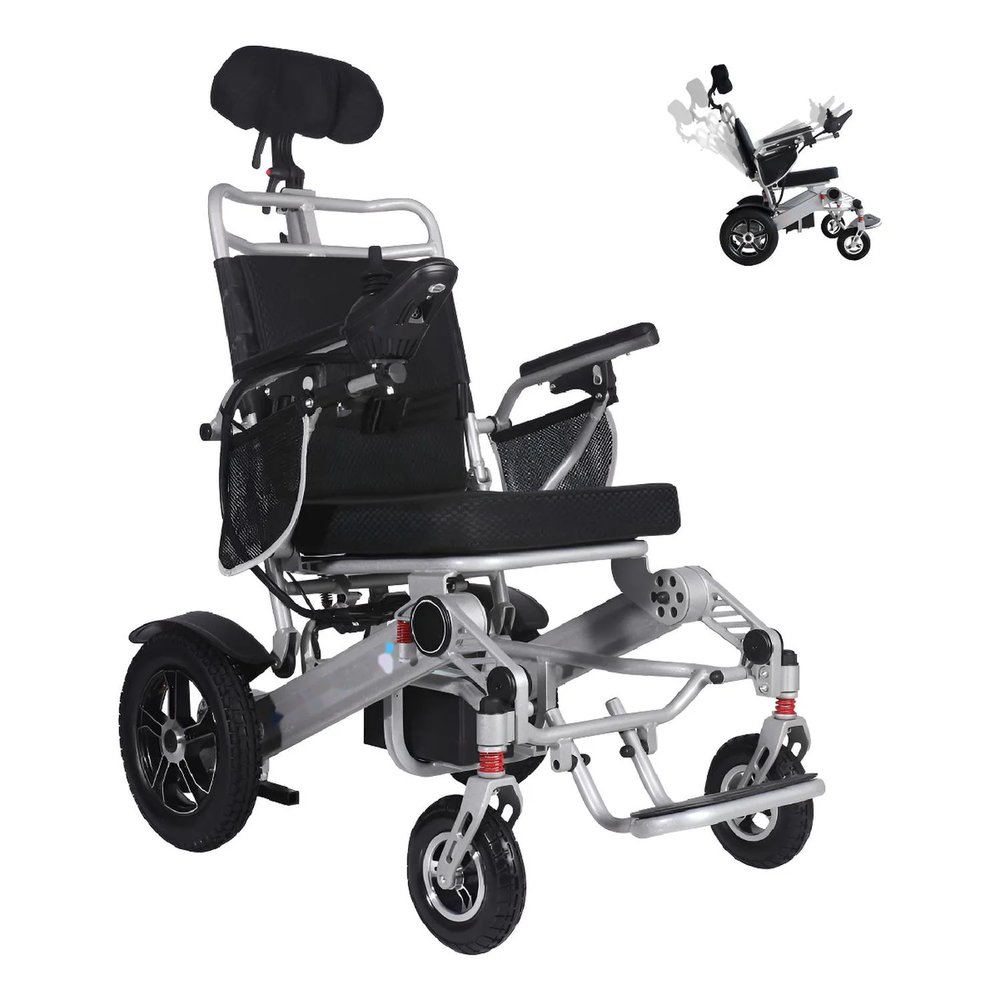 Silla de Ruedas Eléctrica 3 en 1 Reclinable con Cabezal vista 1