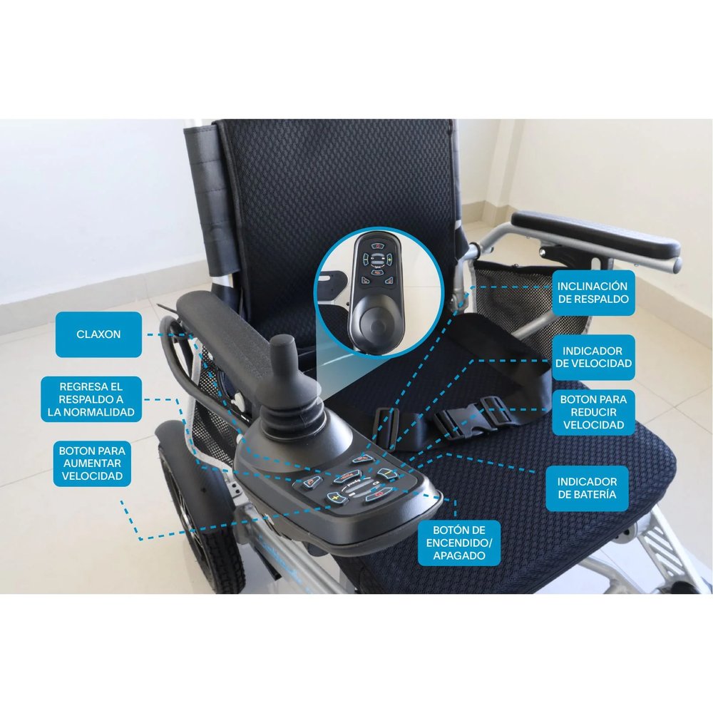 Silla de Ruedas Eléctrica 3 en 1 Reclinable con Cabezal vista 4