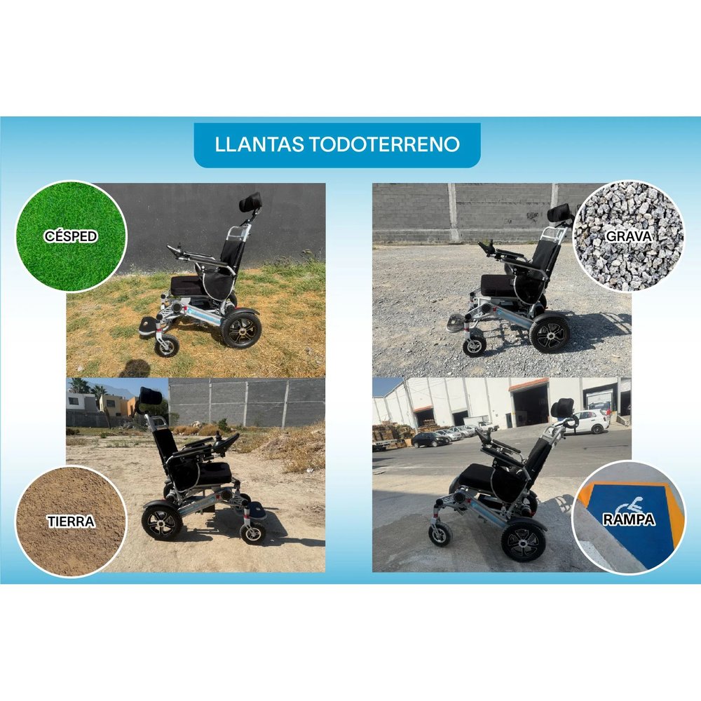 Silla de Ruedas Eléctrica 3 en 1 Reclinable con Cabezal vista 6