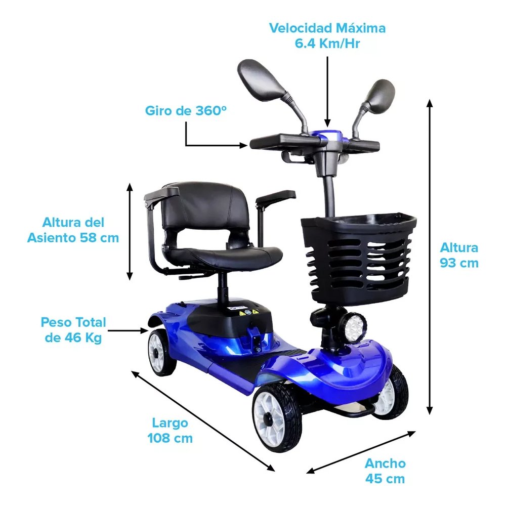 Scooter de Movilidad Eléctrico 4 Ruedas 150 kg vista 2