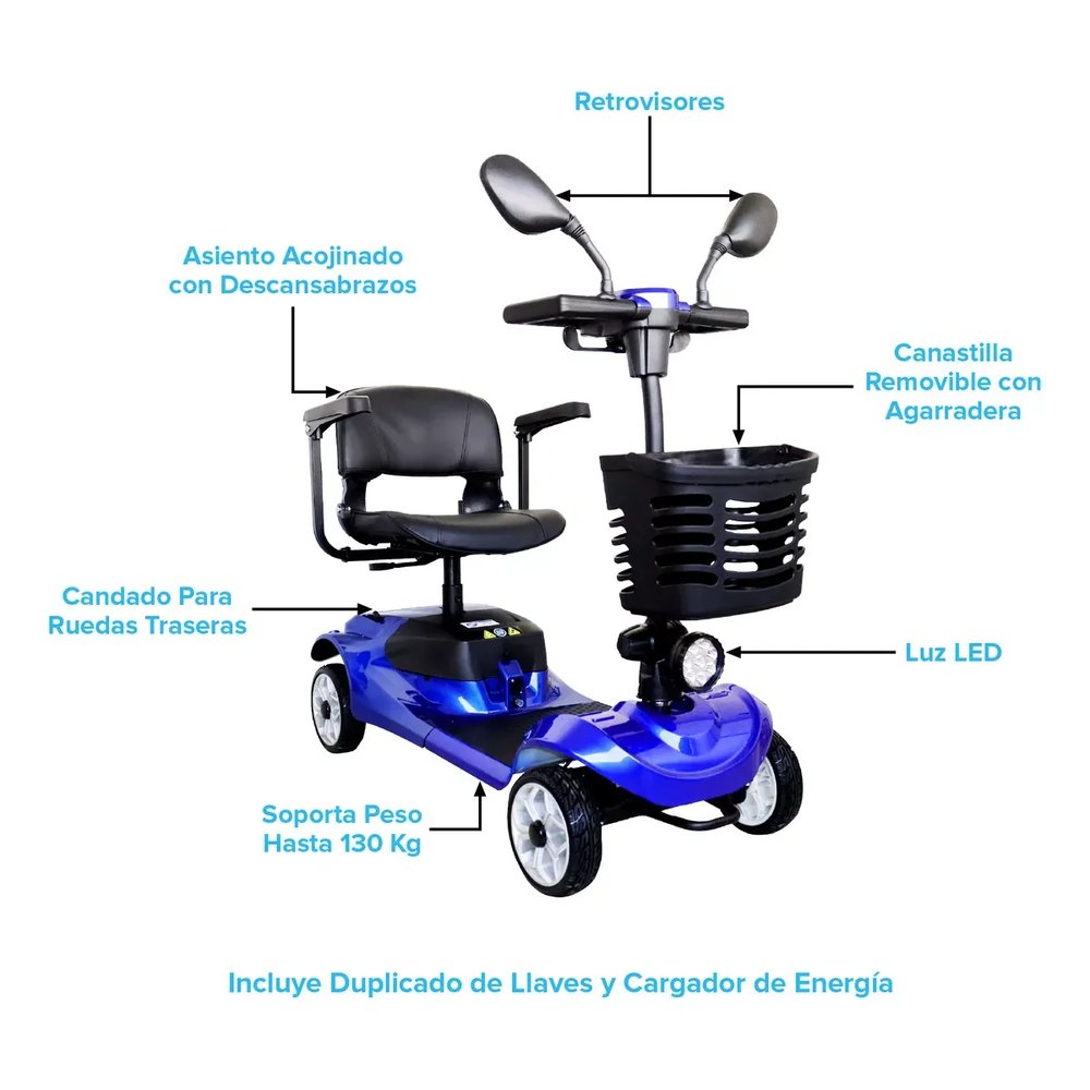 Scooter de Movilidad Eléctrico 4 Ruedas 150 kg vista 3