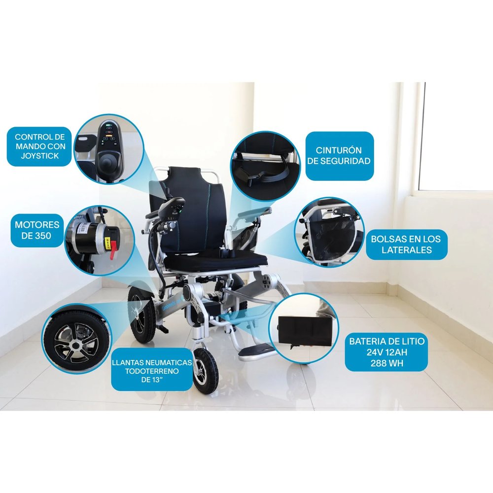 Silla de Ruedas Eléctrica Todoterreno Súper Potente 350W vista 2
