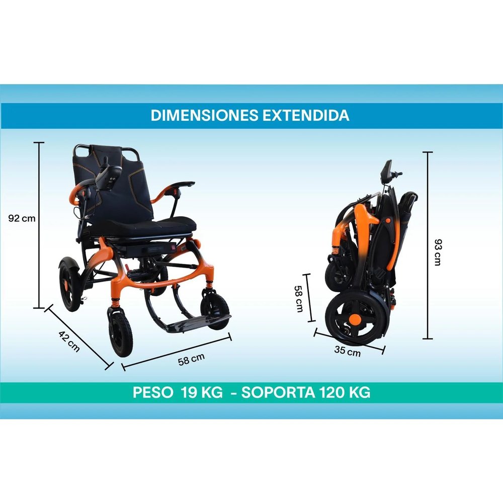 Silla de Ruedas Eléctrica de Aluminio + Fibra de Carbono 19 kg vista 5